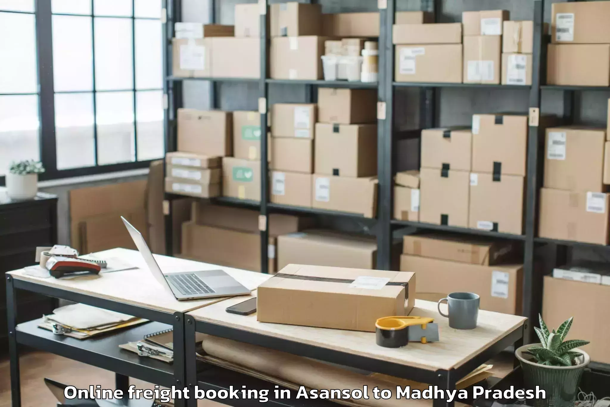 Book Asansol to Lashkar Online Freight Booking Online